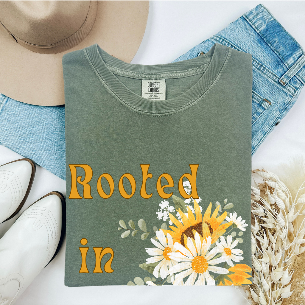 Rooted in Christ Christian T-Shirt | Colossians 2:7