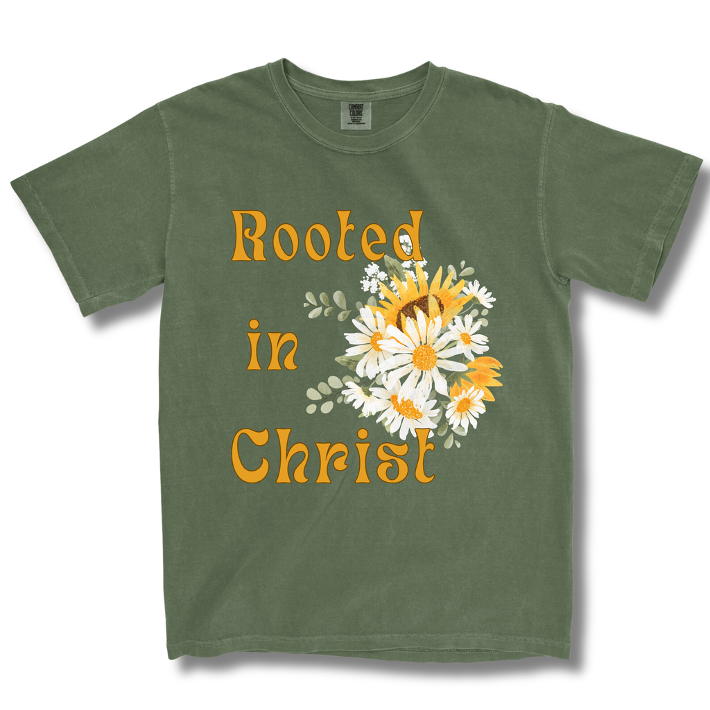 Rooted in Christ Christian T-Shirt | Colossians 2:7